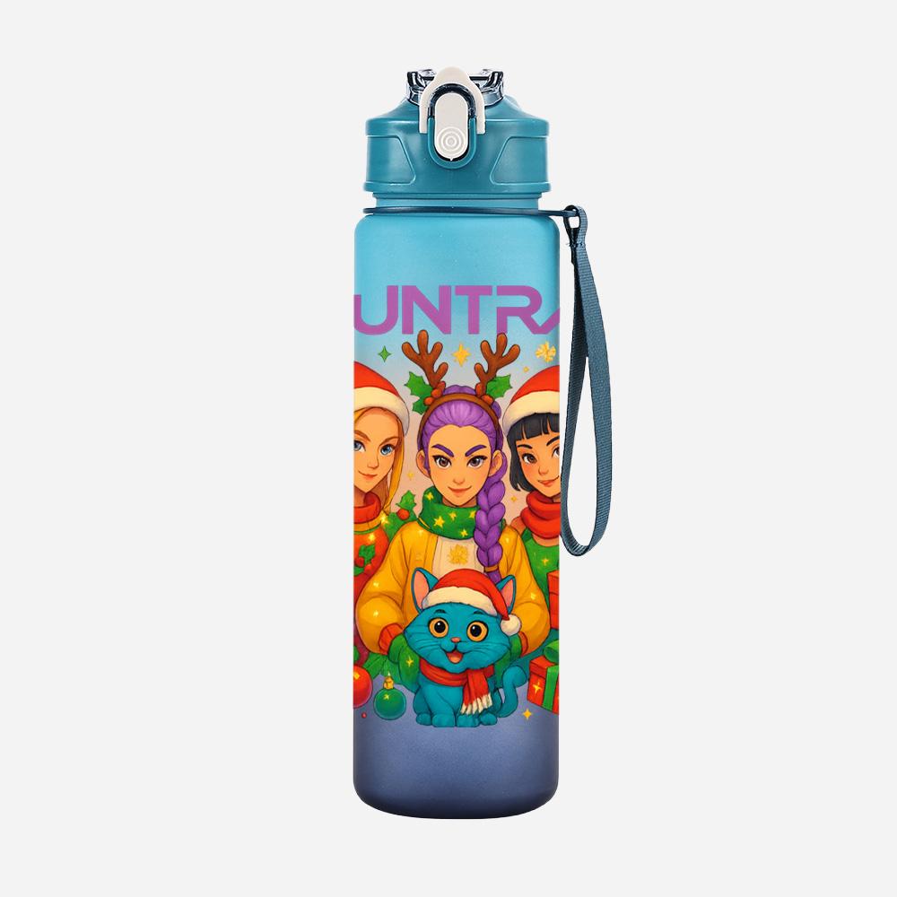 

Cartoon Christmas K-Pop Demon Hunters Printed Large Capacity Drinking Cup Portable Outdoor 750Ml Water Bottle Sports Water Cup Children Kid Gift