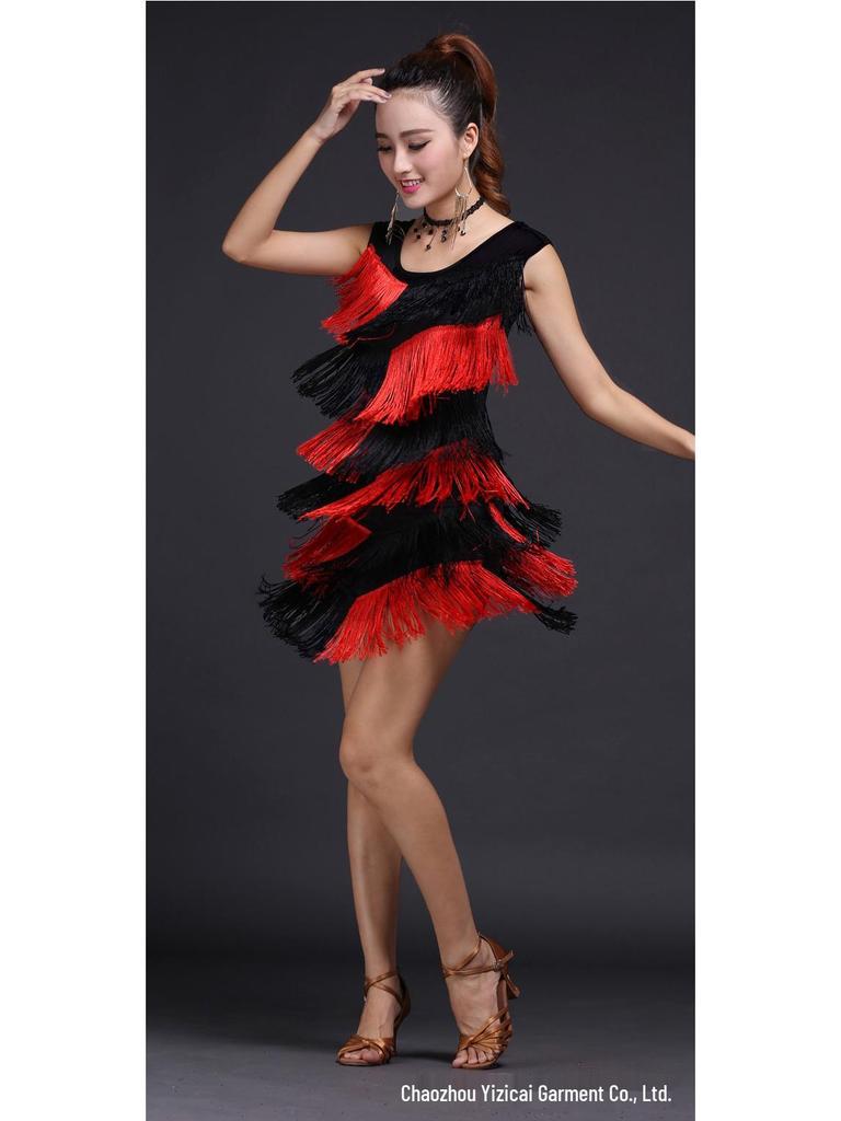 Tassel Latin Dance Costume for Women - Performance Stage Group Uniform
