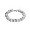 Ladies Textured Silver Plated Ball Bracelet Bangle