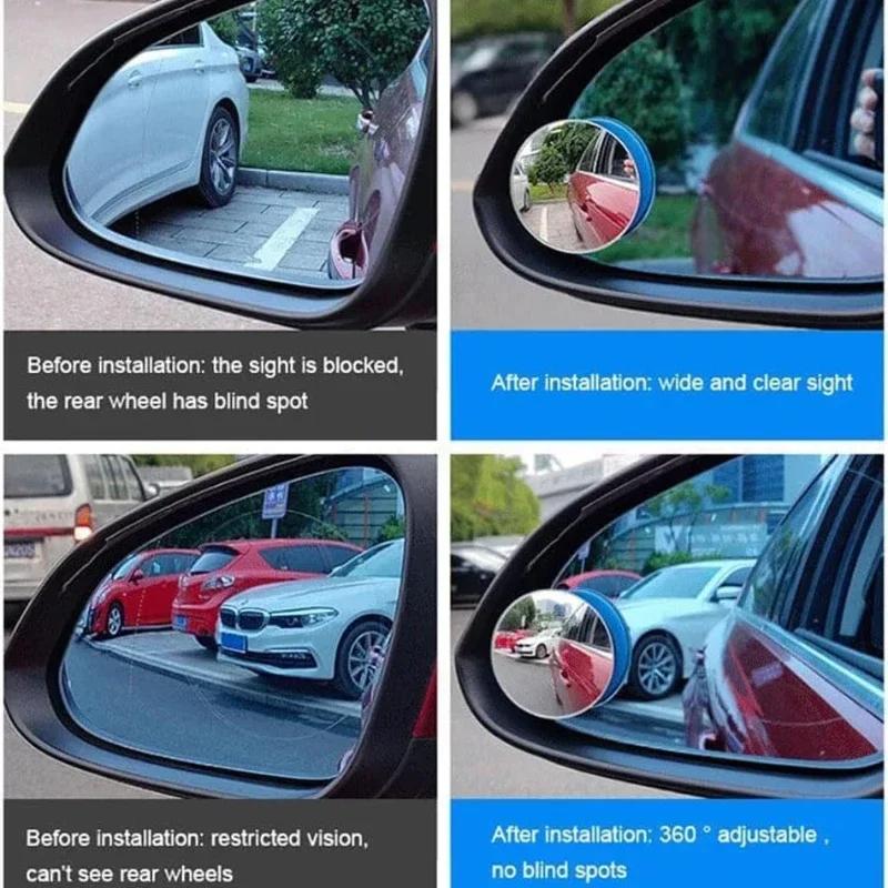 2 stuks auto dodehoekspiegel frameloze extra achteruitkijkspiegel auto motorfiets universele groothoek verstelbare kleine spiegels