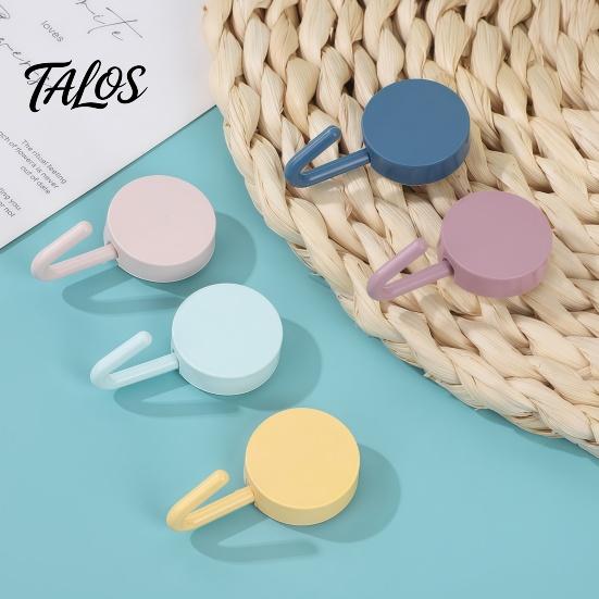 Damage Free Wall Hooks 10PCS Adhesive Hooks, Decorative Multi-colored Plastic Hangers, No Storage Organizers Drilling Required Colorful for