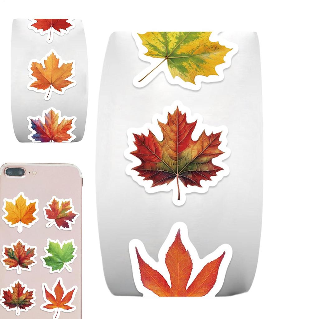 Autumn Stickers Leaves Laser Stickers Waterproof Sealing Sticker Phone Scrapbook Gifts DIY Labels Autumn Halloween Home Decor