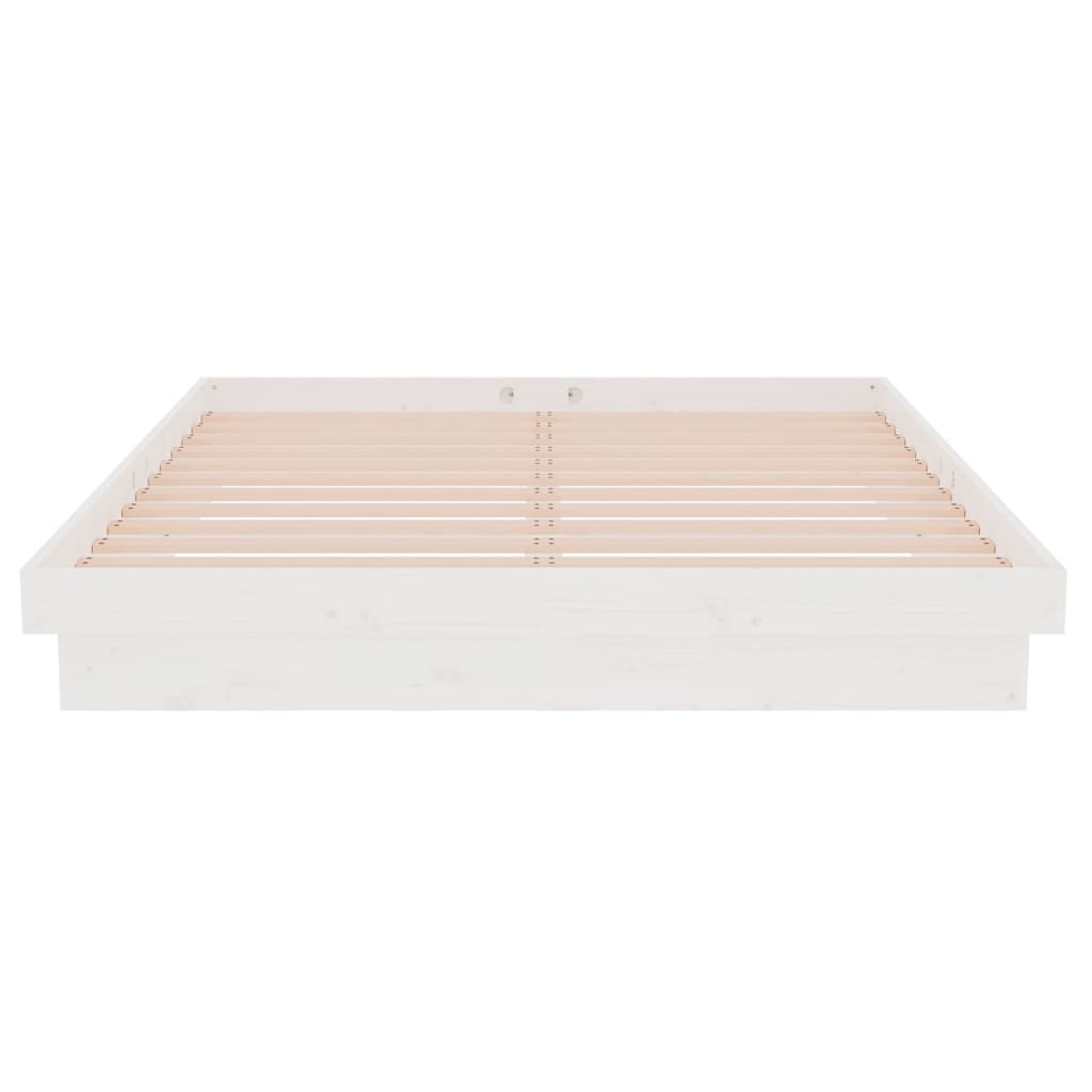 vidaXL Massivholzbett Weiß 140x190 cm