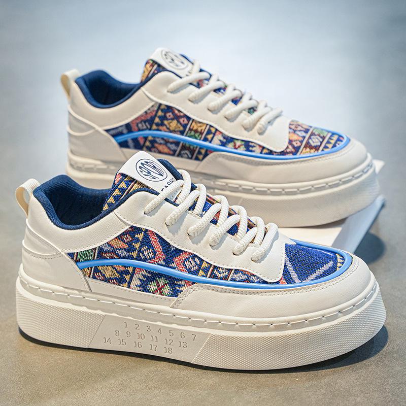 Men's Autumn Breathable Canvas Sneakers - Korean Trend, Thick Sole, Casual Sport Board Shoes