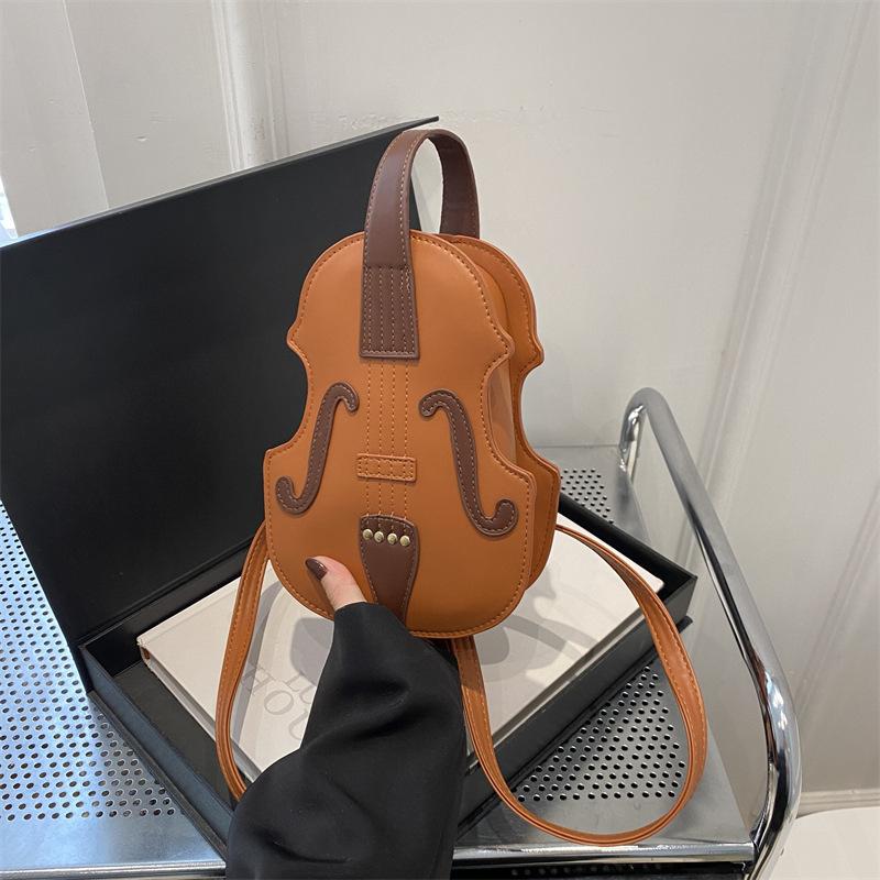 

Милая и забавная сумка-рюкзак женская 2025 новая модная портативная сумка через плечо сумка-мессенджер интернет-знаменитости сумка для скрипки коричневый
