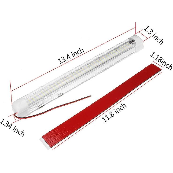 12 Volt LED Lights Bar, Warm White 3000K 13.4 Inch 99 LED 5W 500 Lumens, LED Car Interior Light Strip with Switch for RV Van Boat Trailer Camper,