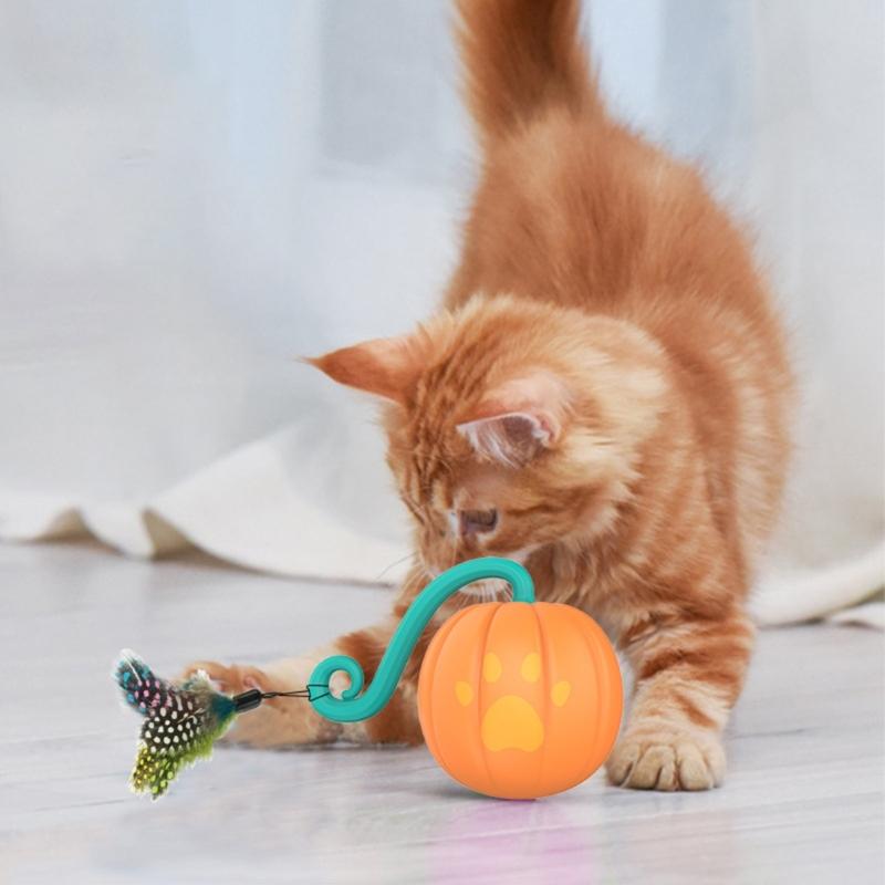 Interactive Cat Ball Toy With Sound Automatic Moving Ball Cat Toy Robotic Kitten Toy Cat Moving Toy Cat Scratcher Toy