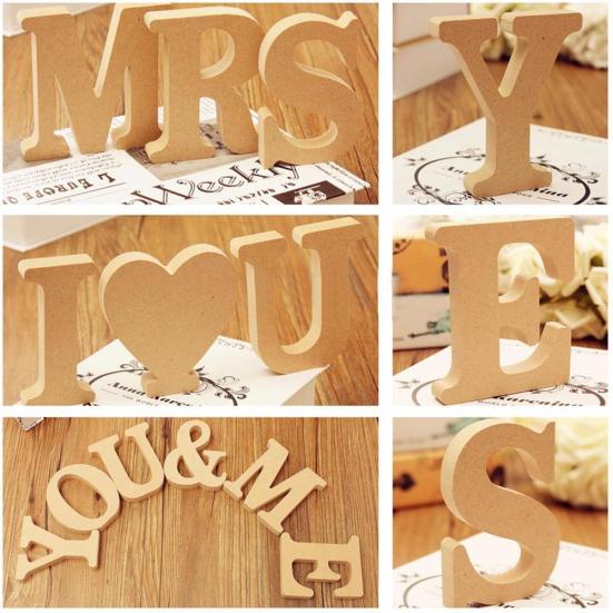 Freistehende A-Z Holz Holzbuchstaben Alphabet Hängende Hochzeit Heim Party Deko
