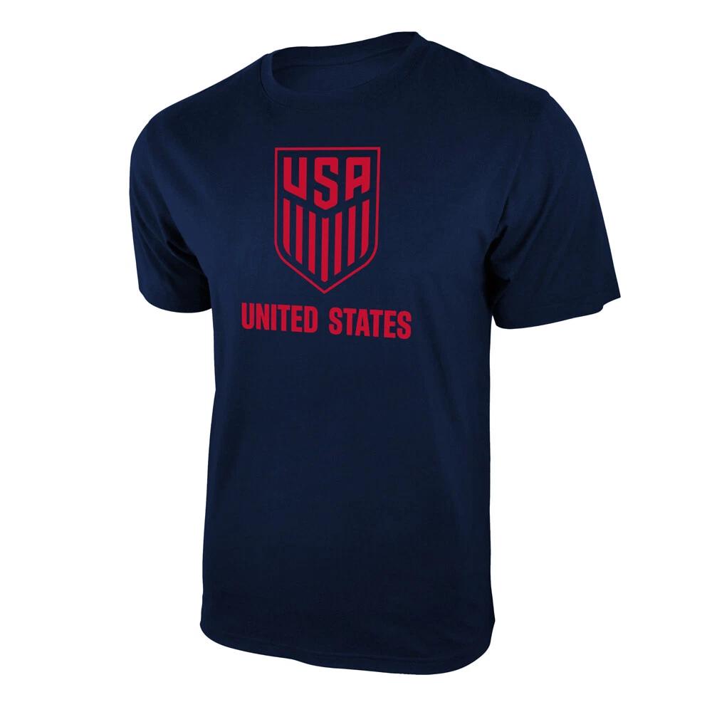 Icon Sports U.S. Soccer Federation USMNT Logo Adult T-Shirt Grey w/ Red Logo S