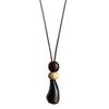 New Chinese Retro Brown Pendant Long Necklace Women's New Ethnic Style Design Sense Fashion National Style Accessories