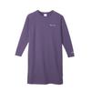 Champion Long Sleeve Crew Neck CottonUSA Script Dull Women's Dress, 100% Cotton, Logo, Purple, CW-W401