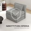 Sleeper Chair, Guest Mattress, 3-Fold Foldable, Compact, Metal Frame, 80x75x74 Cm, Grey