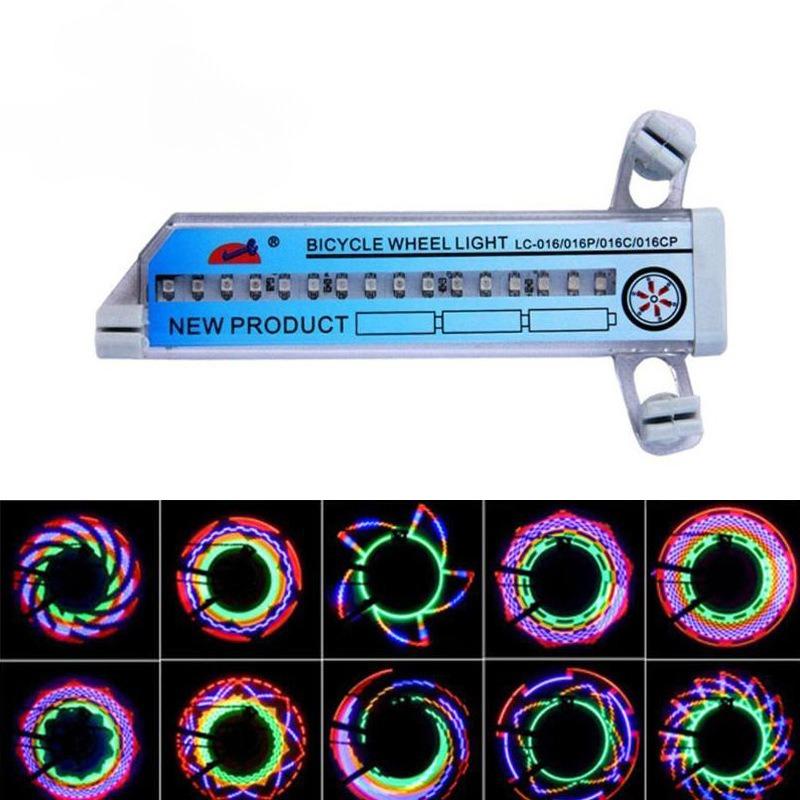 32 Color Mountain Bike Wheel Light Spoke Lights Warning Light Tire Signal Light Double Sided Colorful LED Bike Wheel Lights