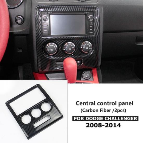 Carbon Fiber Style Central Navigation Panel Cover Tirm For Dodge Challenger