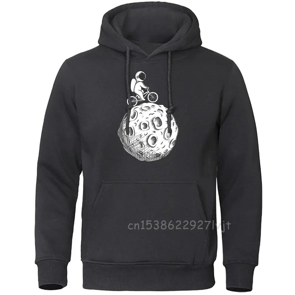 Толстовки с капюшоном для велоспорта и луной с астронавтом, забавная толстовка с капюшоном с принтом, хип-хоп, женская одежда унисекс, модная брендовая уличная одежда, толстовка унисекс с длинными рукавами L
