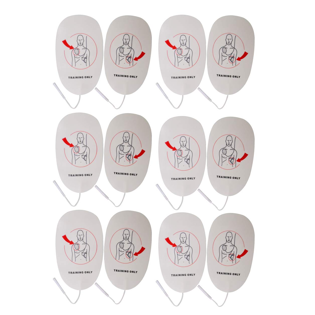 Пенопластовые накладки XFT без латекса для тренировочного аппарата AED, для взрослых, 6 пар