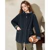 ET BOITE Women's Hooded Trench Coat with Color-Block Detail