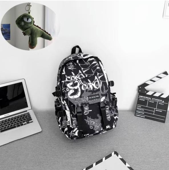 Schulrucksack trendige Marke Rucksack Herren Ins trendig cool große Kapazität Graffiti Rucksack Schüler Pendler Schulrucksack College-Studenten Reise Rucksack