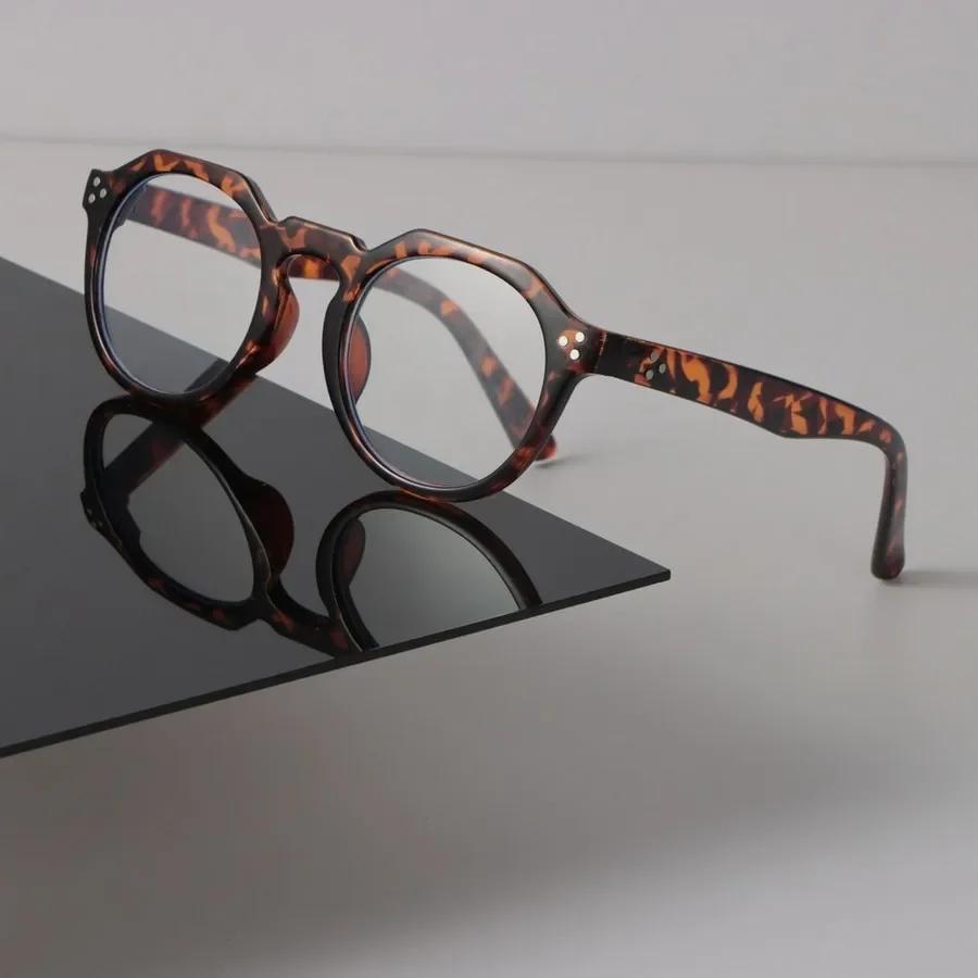 Trendige Runde Brille Damen Herren Minimalistisch Transparente Brille Retro Klarer Linsenrahmen Brille Oculos