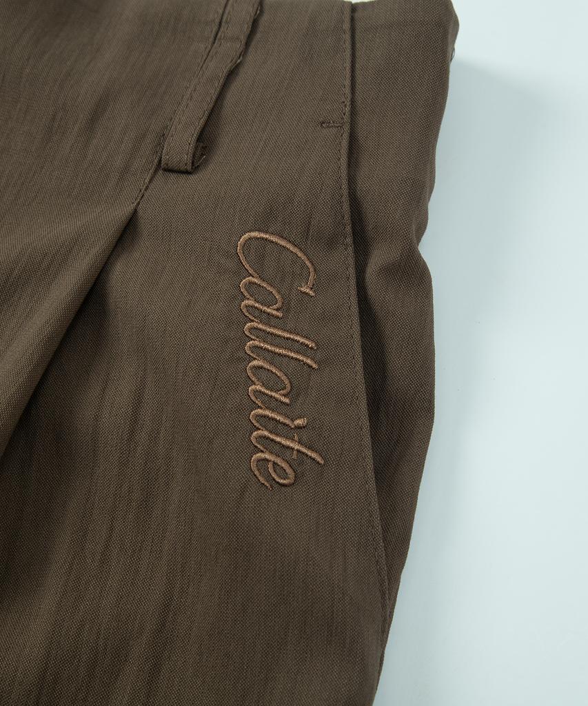 CALLAITE One-Pleat Wide Pants - Brown
