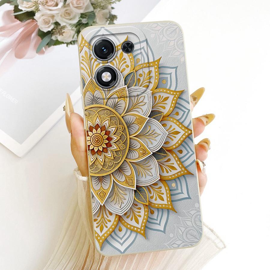 For Honor X70i X 70i 5G Case Luxury Flower Bow Painted Cover Case for HonorX70i ABR-AN00 Silicone Casing Shell Back Cover