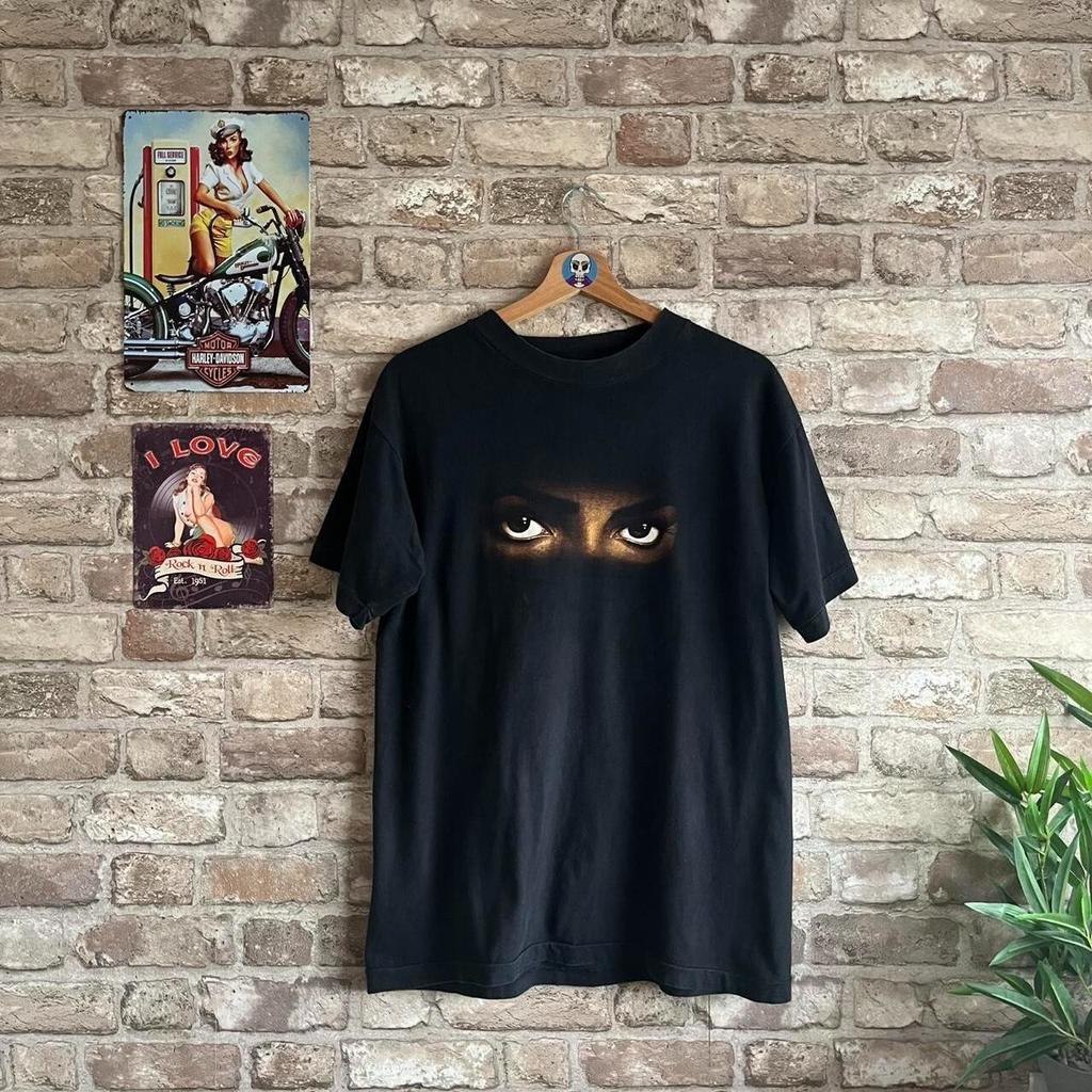 Anni '90 M!Michael Jackson Re del Pop Dangerous World Tour 1992-3 Occhi Maglietta Vintage