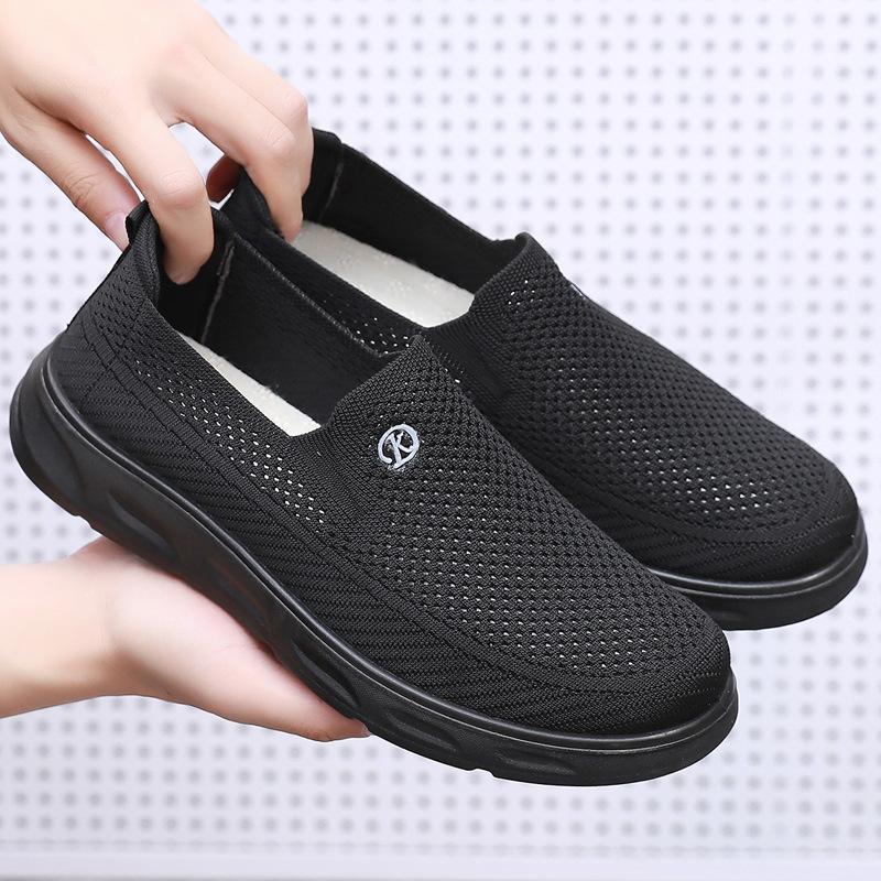 Old Beijing Cloth Shoes Men's Mesh Shoes Middle-aged and Elderly Father Shoes Casual Soft-soled Grandpa Shoes Summer Elderly Non-slip Mesh Shoes