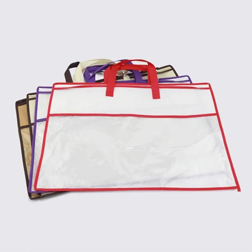 Transparent Quilt Blanket Storage Bag with Zipper Tote Bag for Storing Pillows and Blankets