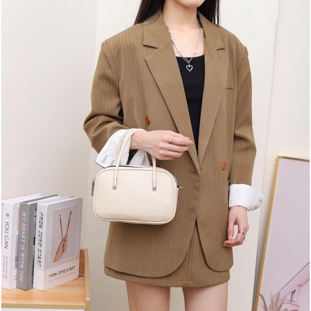 Cowhide Bags, Shell Bags Are Popular and Fashionable Niche, Women's Single Shoulder Practical Soft Portable Diagonal Cross Pillow Bag