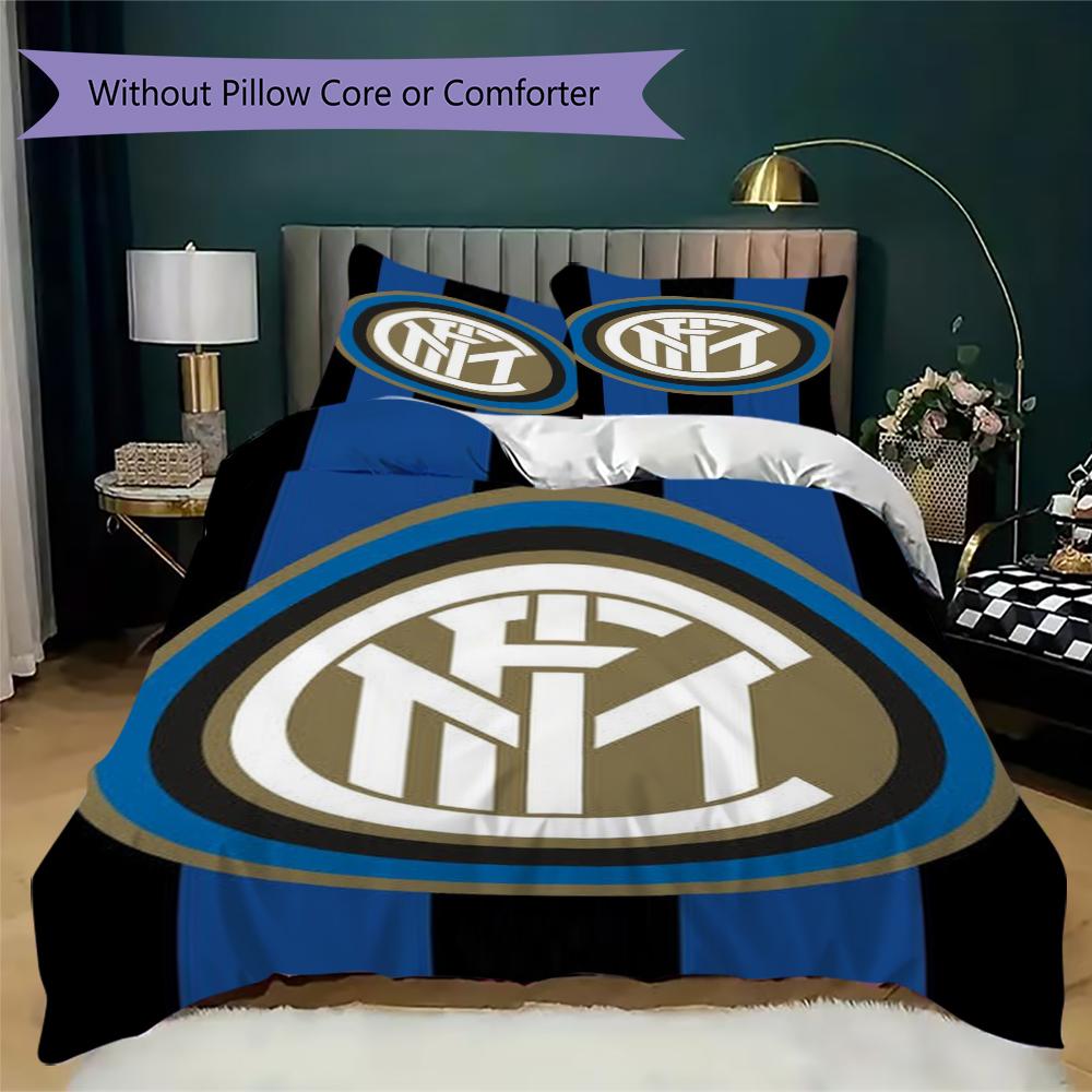 Inter Milan Pattern Bedding Uilt Set Uilt Cover Pillowcase Home Decoration Birthday Gift (1 * Duvet Cover + 2 * Pillowcase Without Core)61