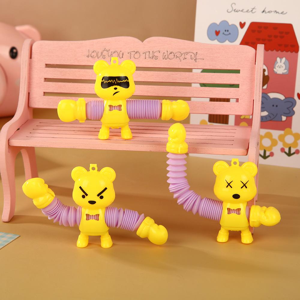 Stretchable Cartoon Bear Decompression Toy for Parent-Child Interaction - Ideal Gift or Kindergarten Prize