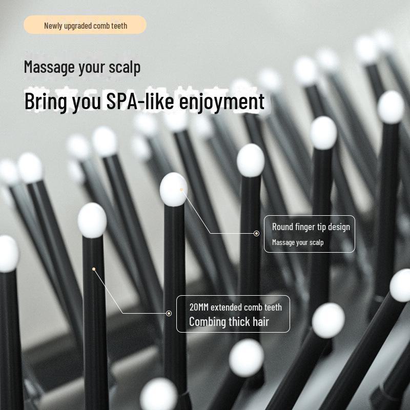 Pieptene și Oglindă Portabile Pliabile cu Perna de Aer pentru Păr Lung - Masaj al Scalpului și Prietenoase pentru Călătorii