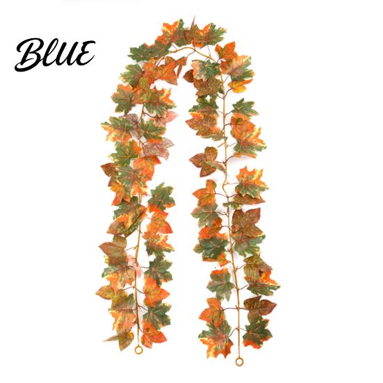 Realistic Floral Ornaments Halloween Artificial Maple Leaf Vine Decor Fall Wall Hanging Garland Silk Flowers for Party Scene Spooky Thanksgiving