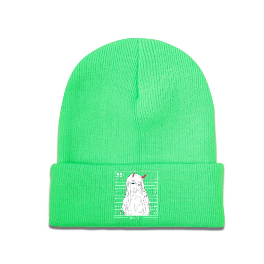 Zero Two Darling In The Franxx Knitted Caps Women's Unisex's Beanie Autumn Winter Hat Polyester Sexy Crochet Cap