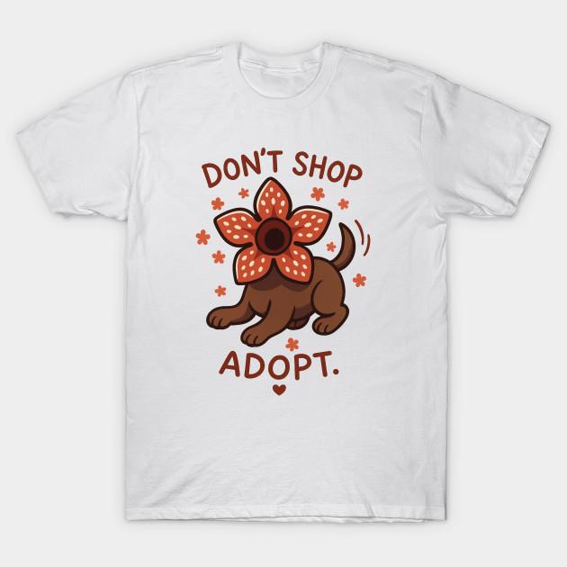 

Men Black Print T-shirt Demodog Adopt Demogorgon Dog - Stranger Things No-Cut Transfer Paper Print Cotton Tshirt 2XL білий