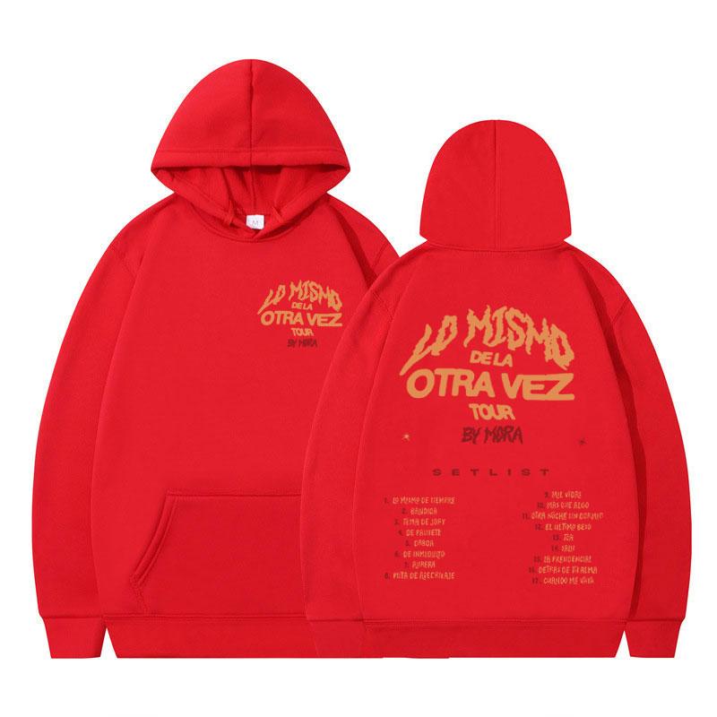 Singer Mora Lo Mismo De La Otra Vez Tour 2025 Print Hoodie Fashion Hip Hop Pullover Unisex Casual Loose High Quality Sweatshirt