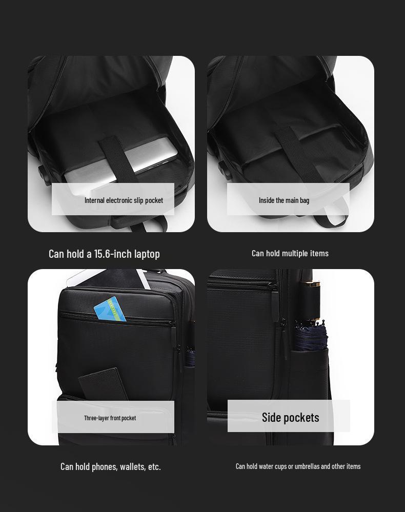 Men's High-Capacity Laptop Backpack for Fashionable Business Travel and Commute