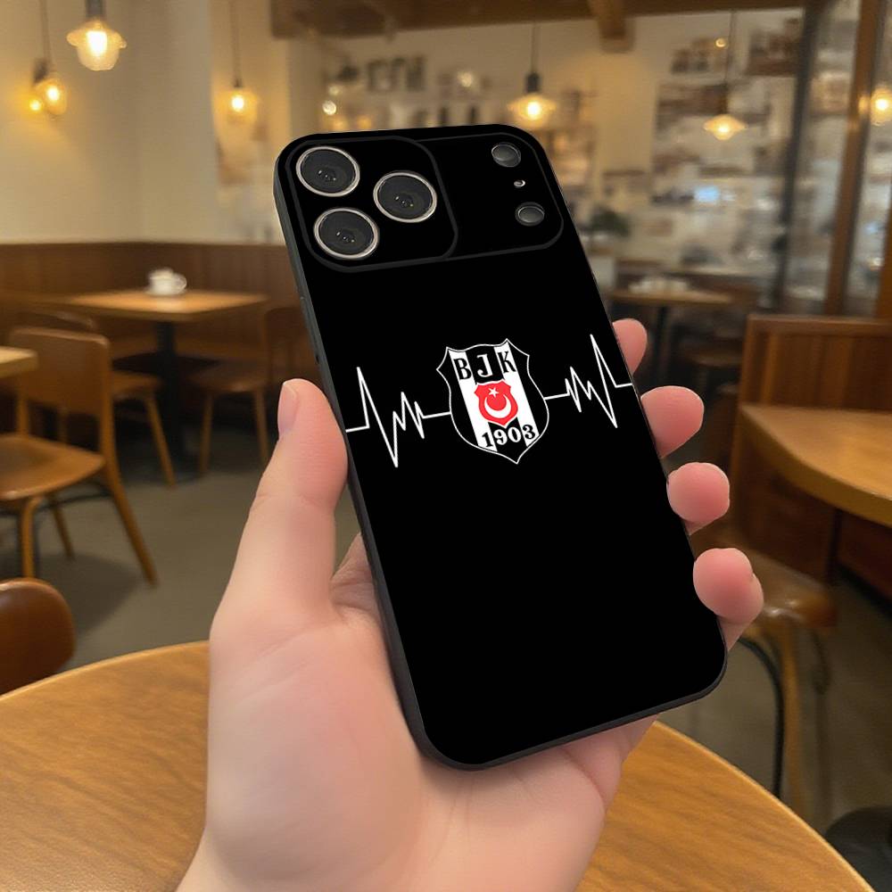 Modische B-besiktas B-BJK Handyhülle Für iPhone 17,16,15,14,13,12,11,Pro,XS,Max,XR,Plus,E,SE4,Mini Schwarze Weiche Hülle