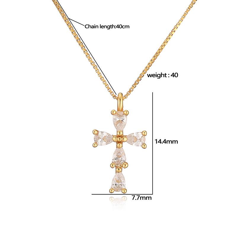S925 Silver Zircon Cross Pendants Necklaces Light Gothic Cross Pendant Chain Fashion Jewelry for Women Charms SL22
