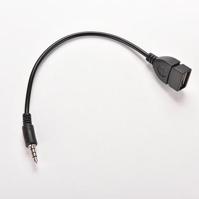1X 3,5 mm Han Aux Lydstik til USB 2.0 Hun Konverter Kabel Ledning Bil MP3