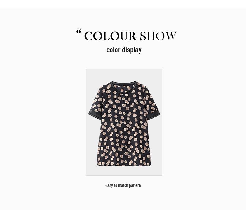2025 Summer Print Loose Plus Size Chiffon Shirt for Middle-Aged Women