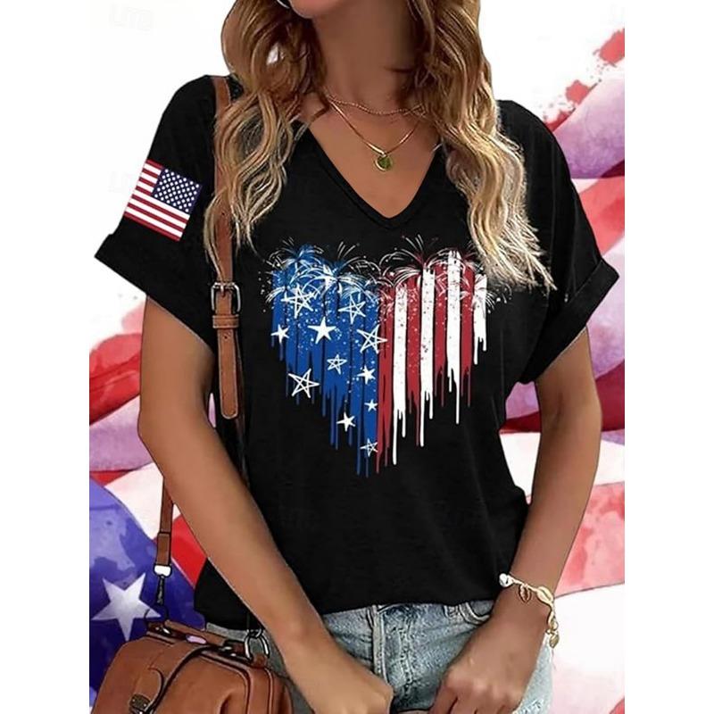 Fashionable Women's V-neck Casual Short Sleeved T-shirt,Rretro Sports Style Casual Sportswear