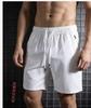 Mens Solid Beach Shorts Summer Casual Cotton Large Size Five Point Pants
