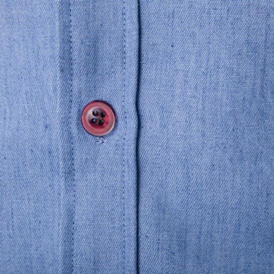 Herren Einfarbig Langarm Jeanshemd Atmungsaktives Lässiges Denim-Oberteil für die Arbeit