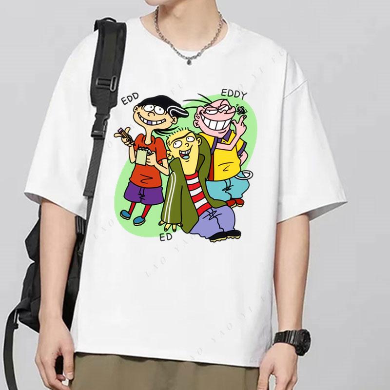 

Camiseta Ed Edd N Eddy Cartoon Fashion Summer Short Sleeve Shirt Men Woman Polyester Material Cheap Clothing Oversize Tees 5XL різнокольоровий