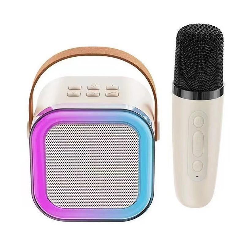 K12 Portable Bluetooth Microphone & All-in-One KTV Speaker: High-Quality Mini Speaker for Home, Outdoor, and Family Use