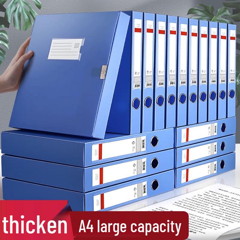 A4 Thickened Document Storage Box - Large Capacity Office File Organizer 3.5cm Foldable Archive Box / Thickened