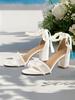 Internet celebrity thick heel sandals female lace pearl new fairy wind summer high sense temperament high comfort sandals summer
