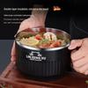 Japanese Style Large Capacity 304 Stainless Steel Noodle Bowl with Lid for Dormitory Students - Heat Preserving Meal Server