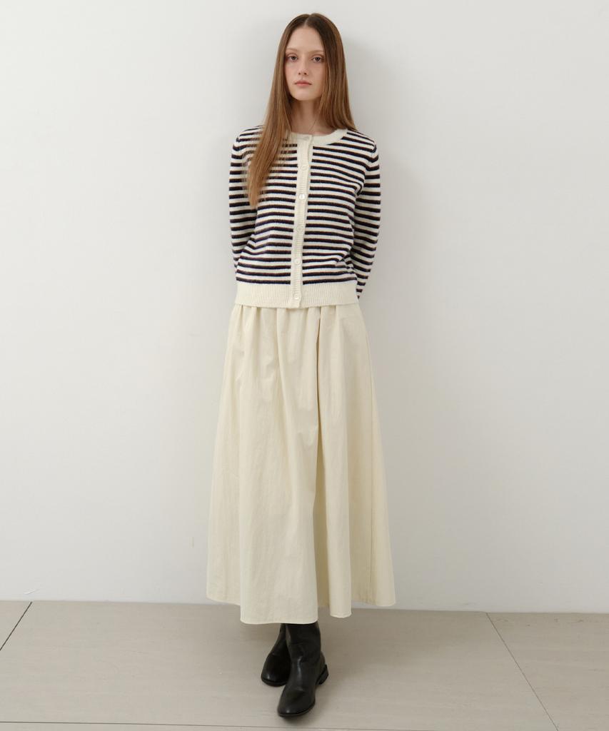 Wednesday Oasis For Woman Slow Flare Long Half-Banding Skirt_Cream(W25-Sk02)
